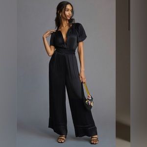Anthropologie Somerset Jumpsuit in black silk size small